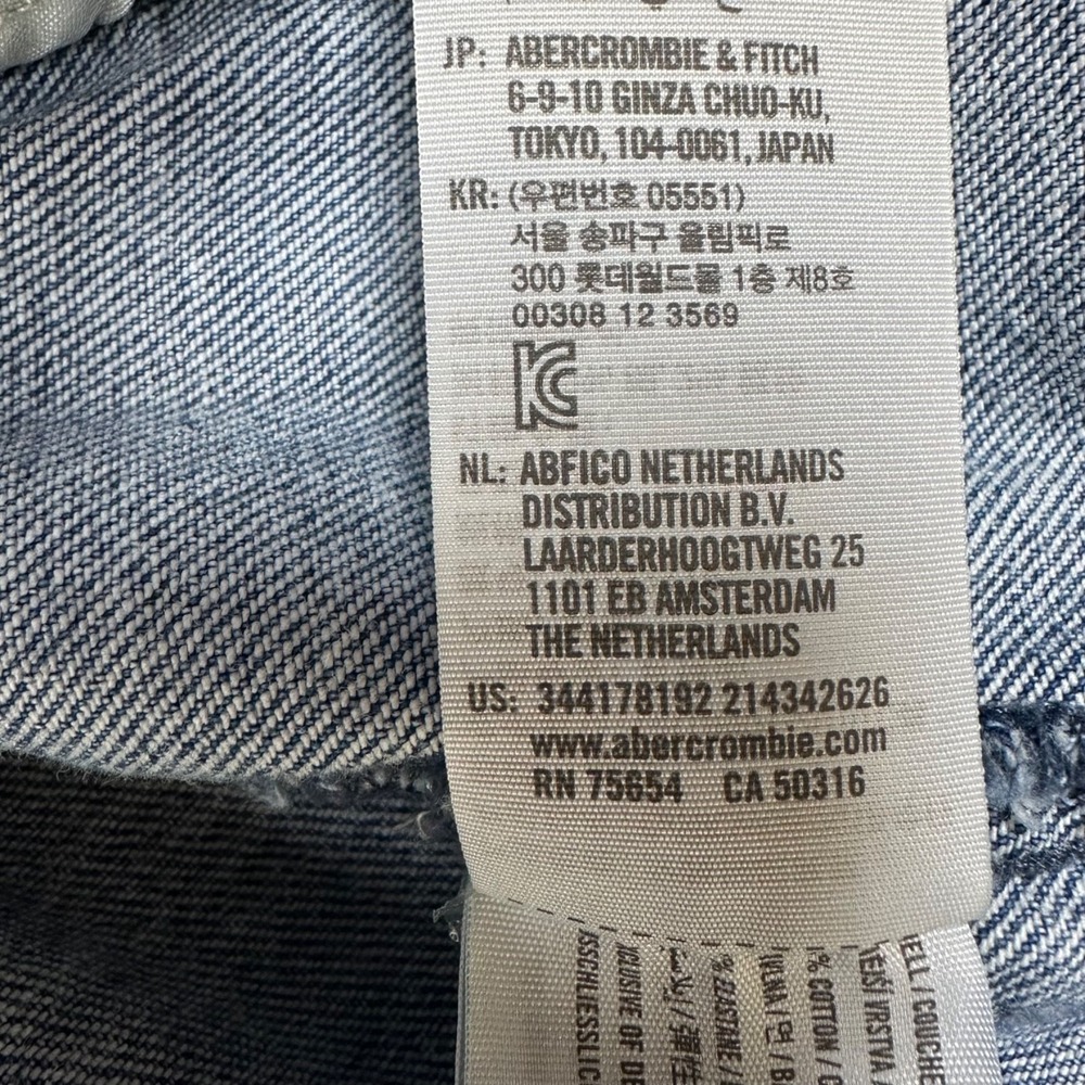 HOLLISTER Womens XL Full Zipper Front Acid Washed Blue Denim Stretch Jean Jacket - Picture 8 of 11